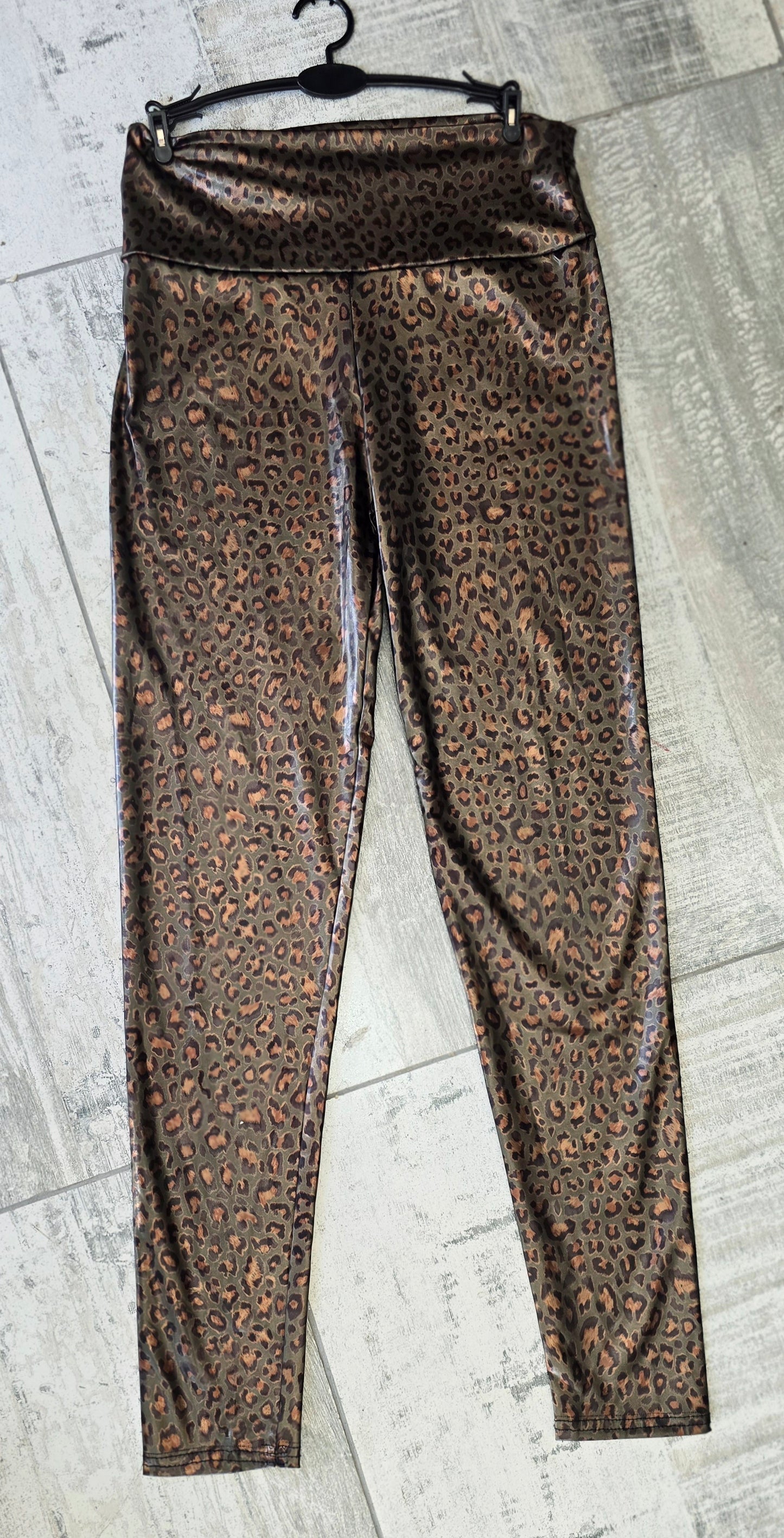 Brown PU Leather Legging