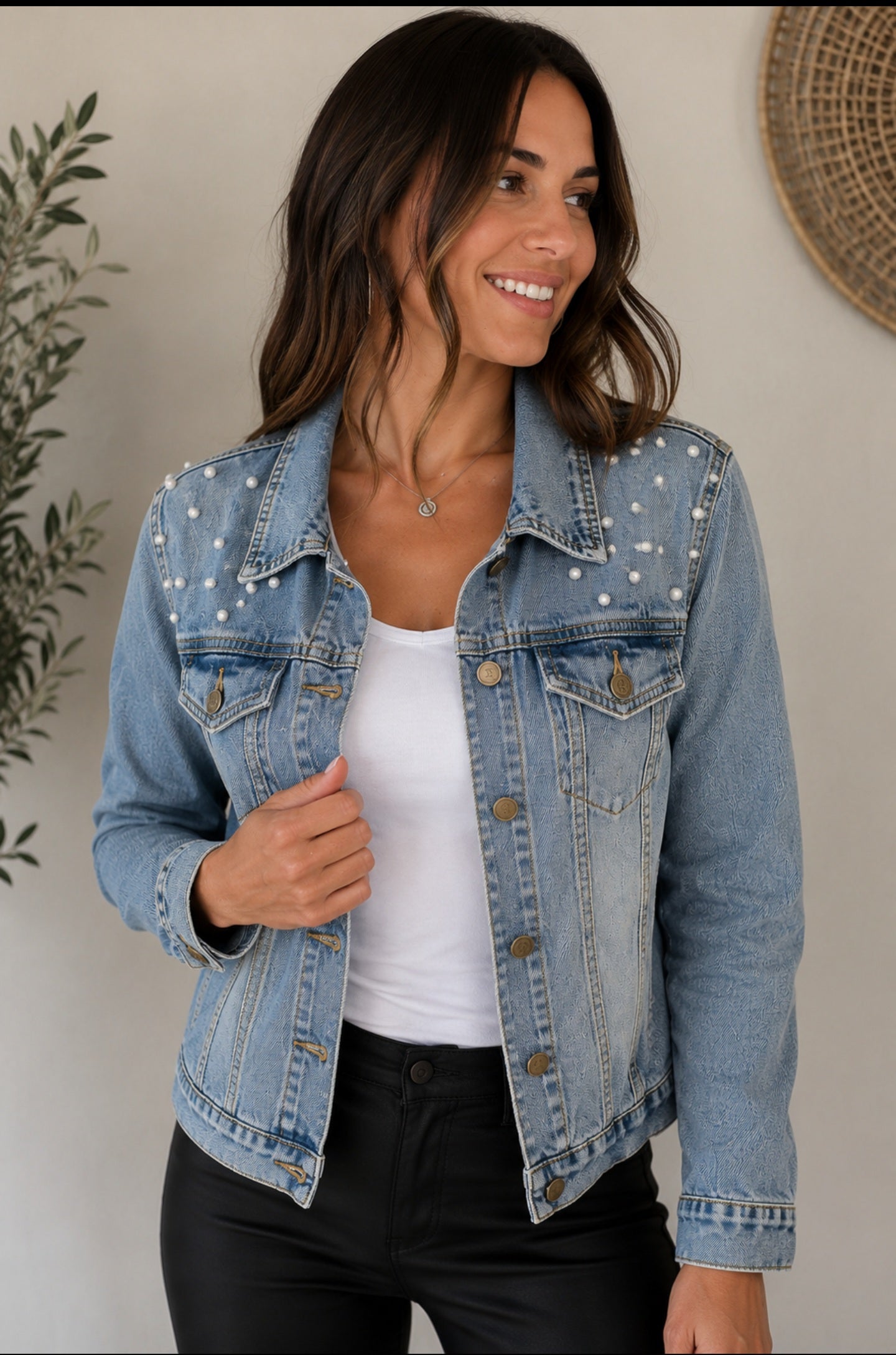 Bella Pearl Denim Jacket