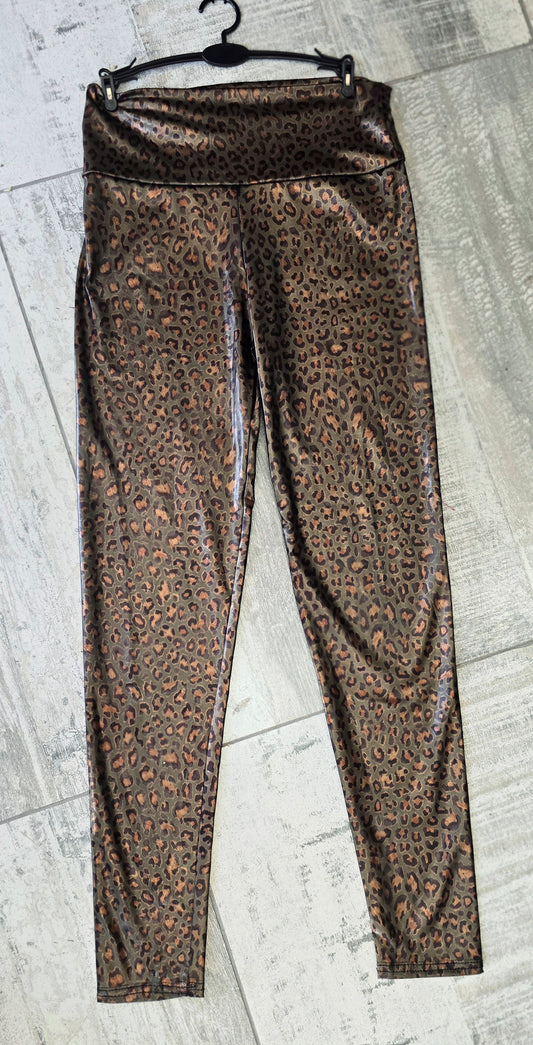 Brown PU Leather Legging