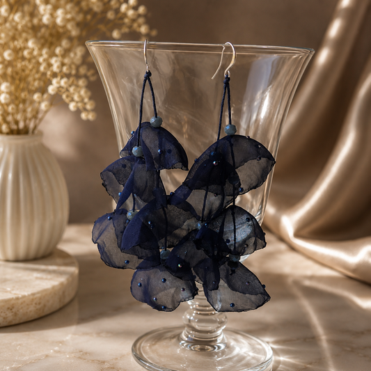 Embellished Petal Drop Earrings