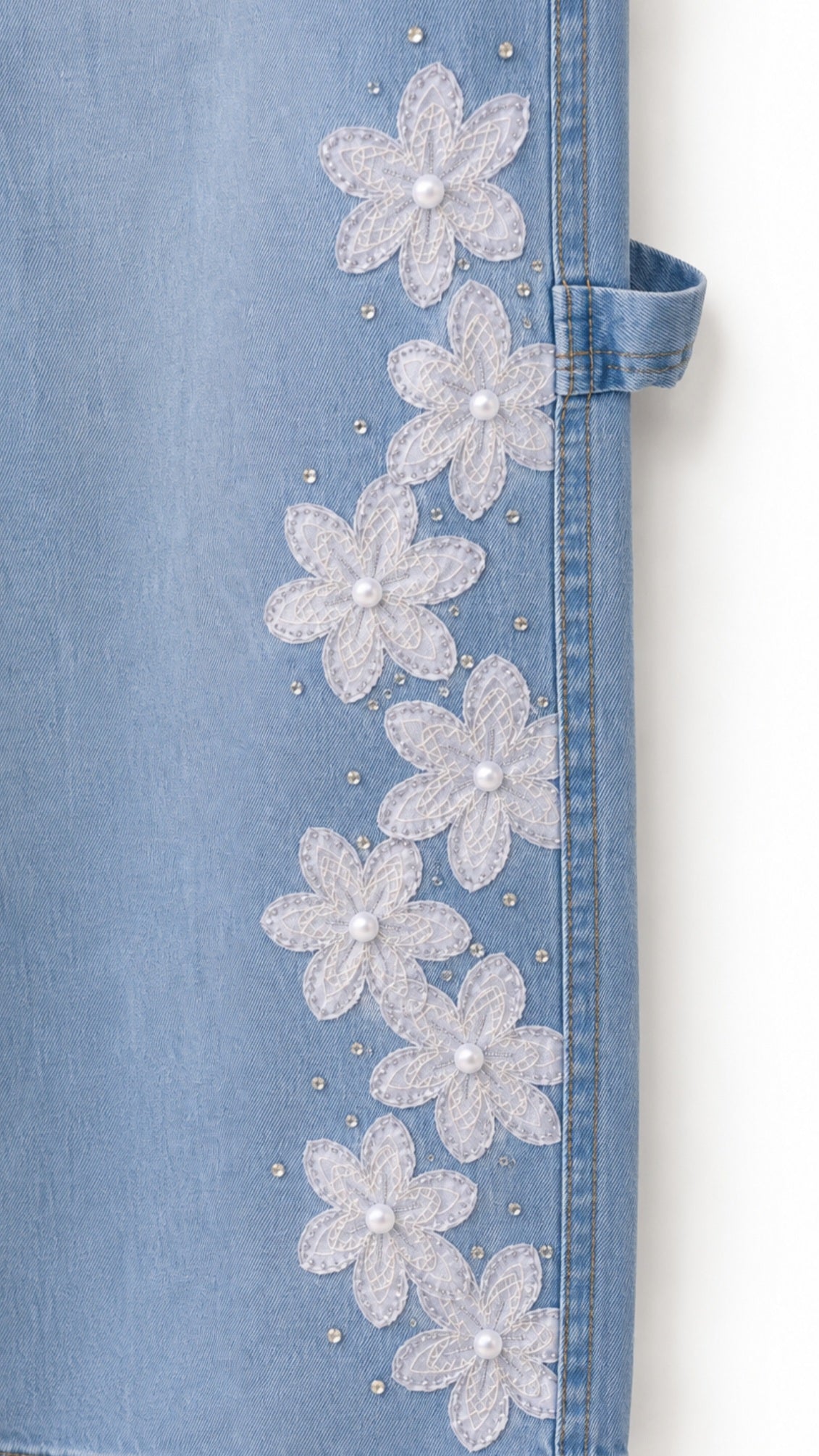 Blossom Pearl Wide-Leg Jeans