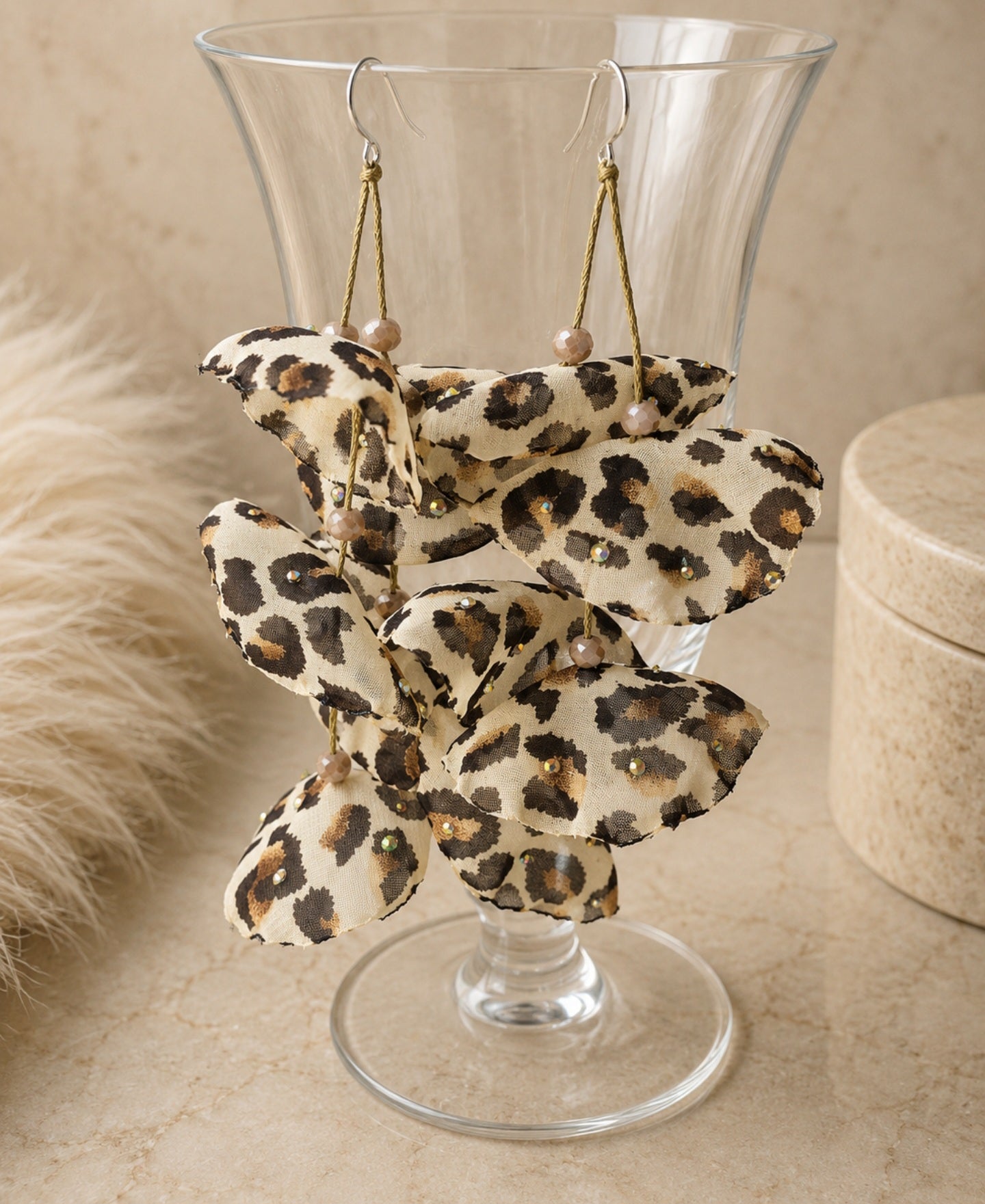 Embellished Petal Drop Earrings