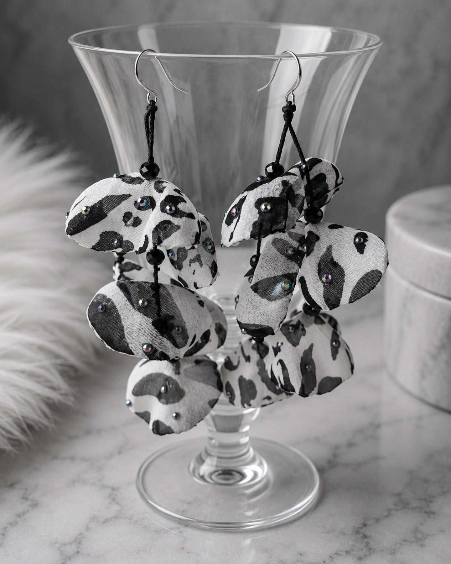 Embellished Petal Drop Earrings