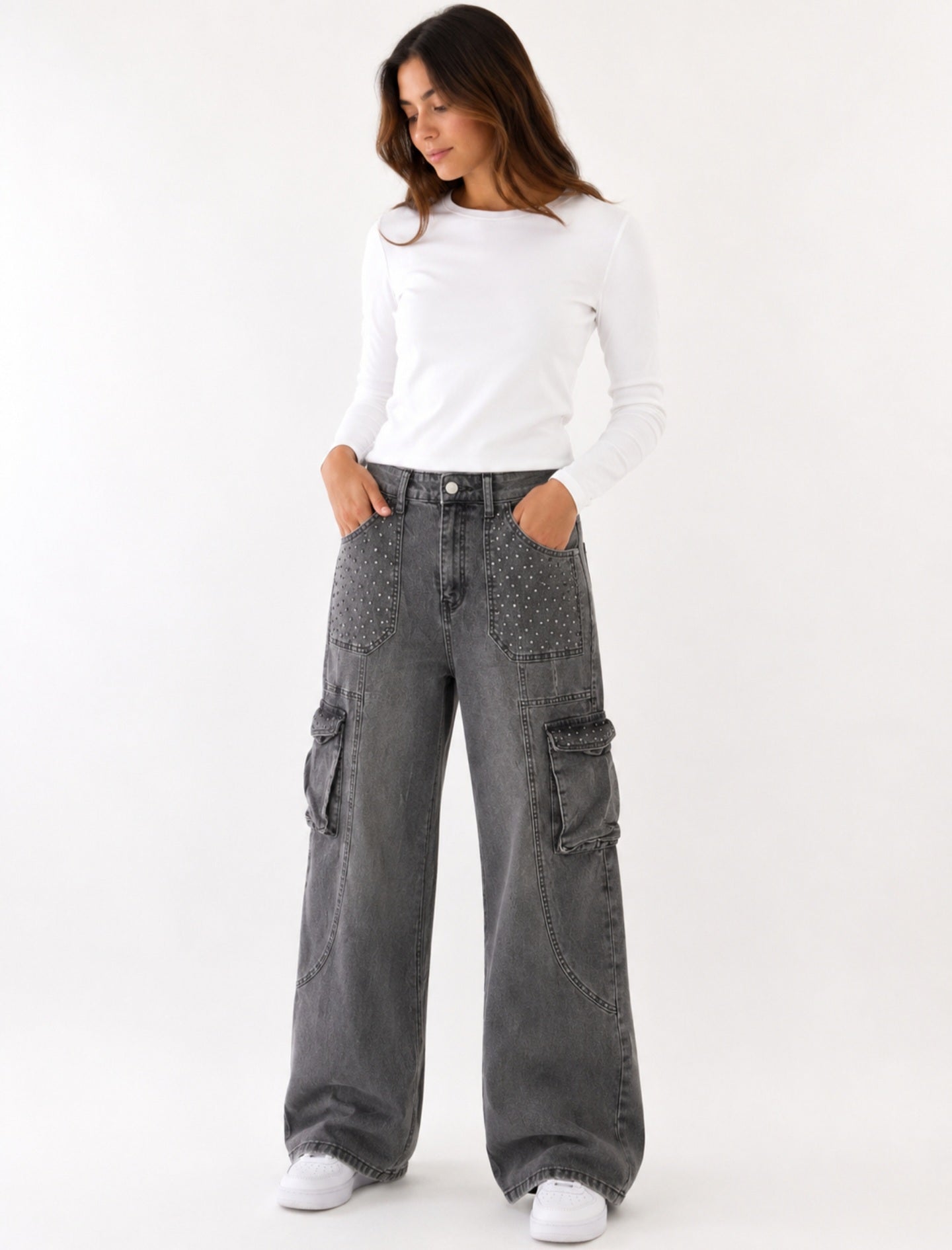 Midnight Luxe Cargo Jeans